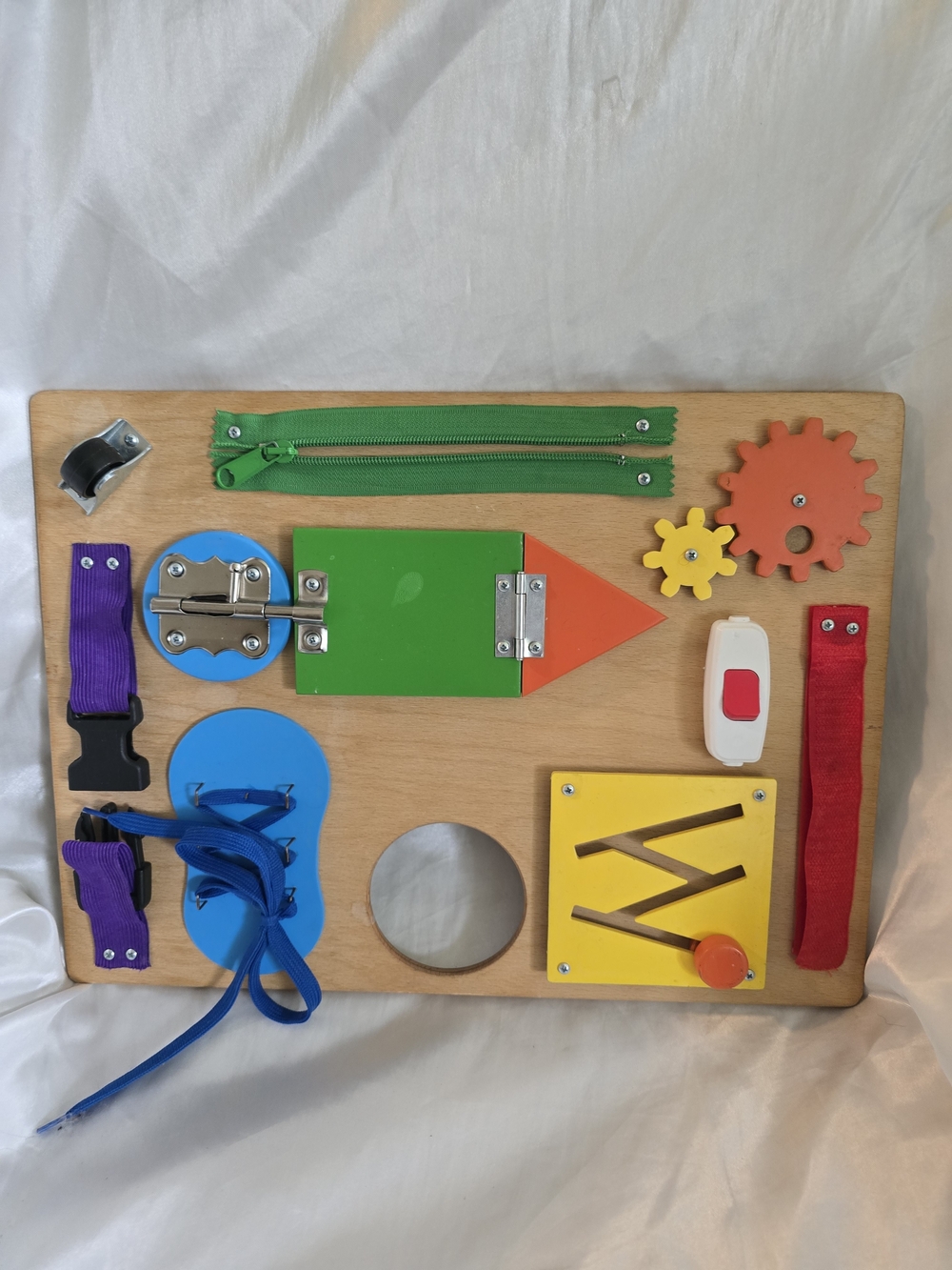 Wooden Sensory Busy Board for Kids - Multicolor